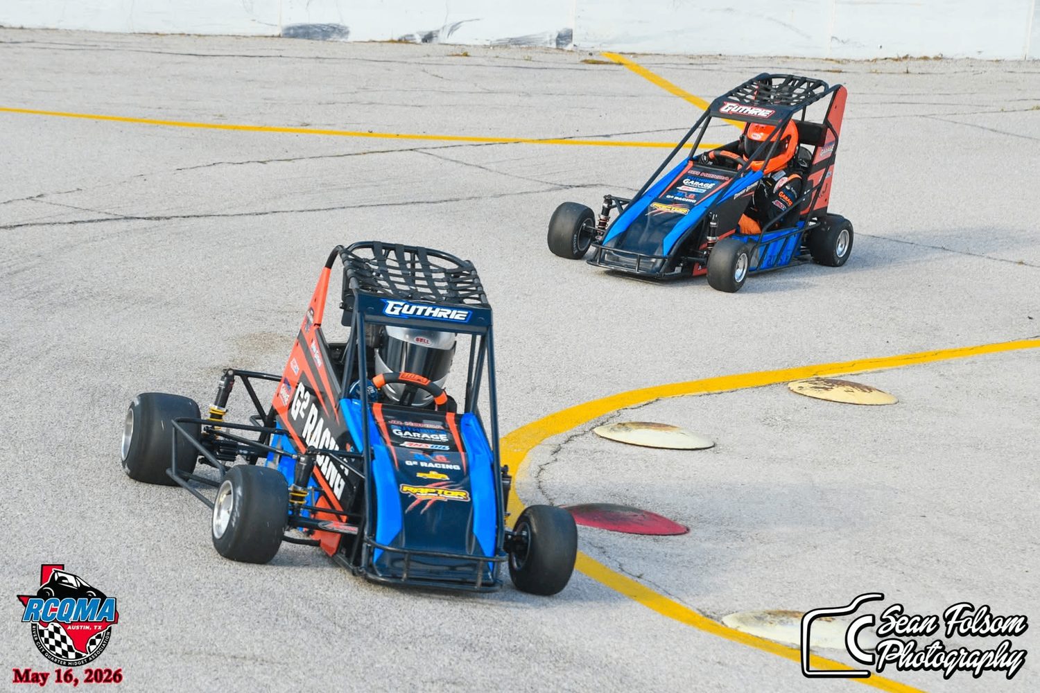 Connor and Ryan Guthrie testing together on the concrete at RCQMA in Austin
